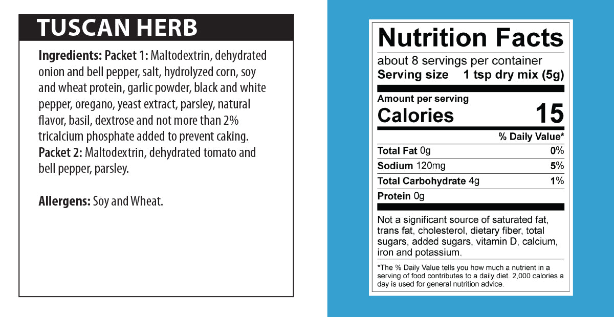 Tuscan Herb Cheeseball nutrition facts.