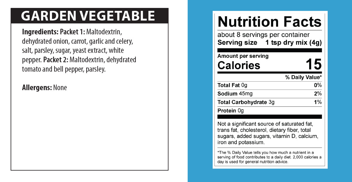 Garden Vegetable Cheeseball nutrition facts.