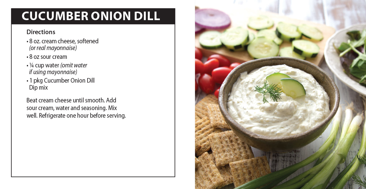 Cucumber Onion Dill dip directions.