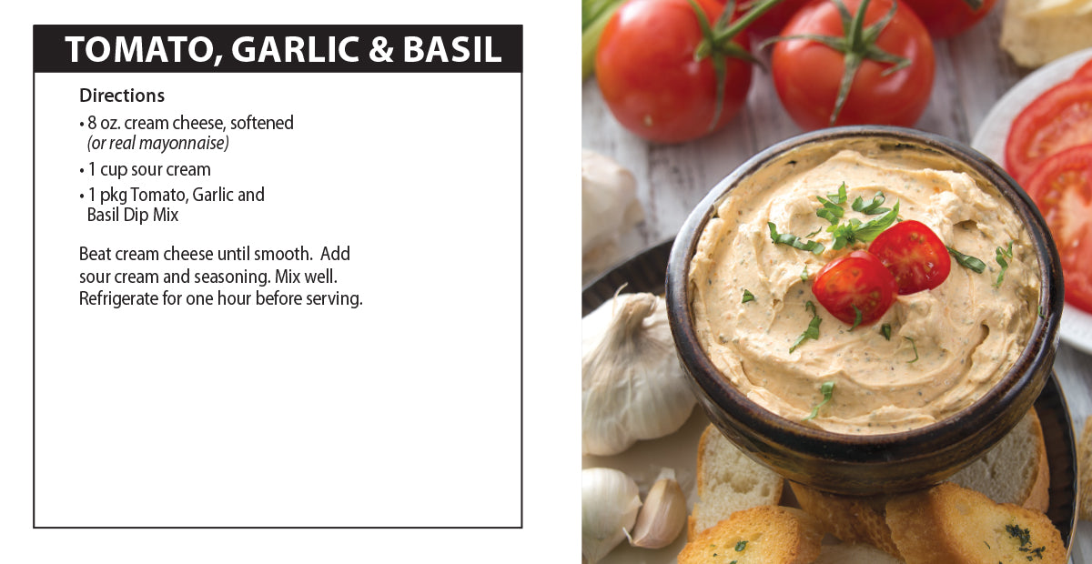 Tomato, Garlic and Basil Dip directions.