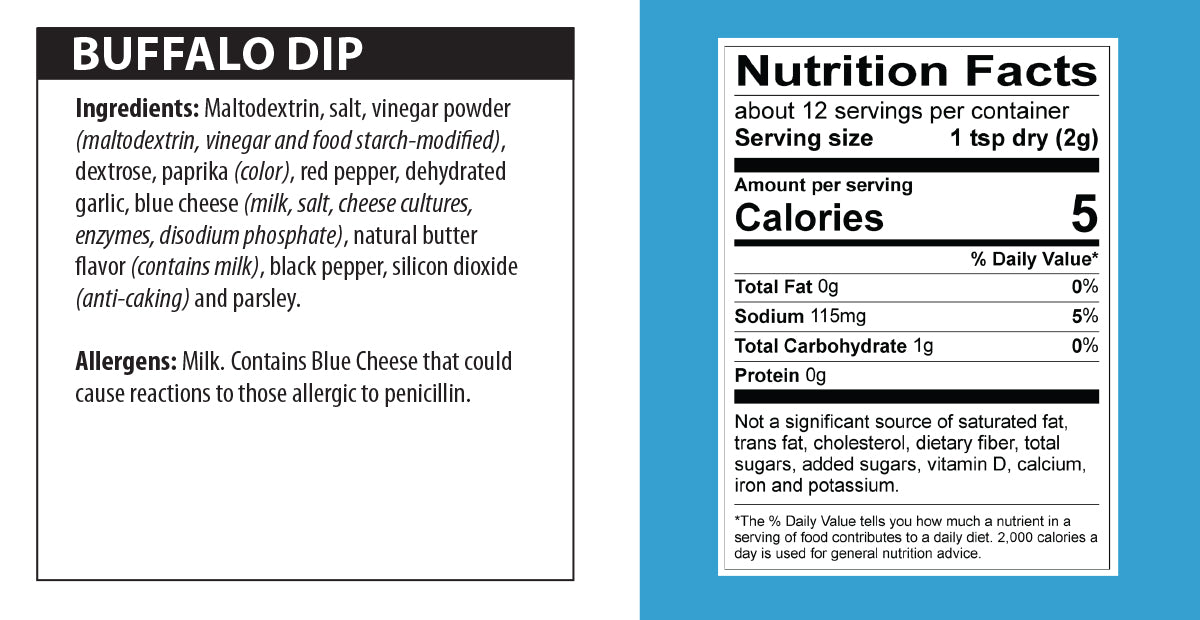 Buffalo Dip nutrition facts.