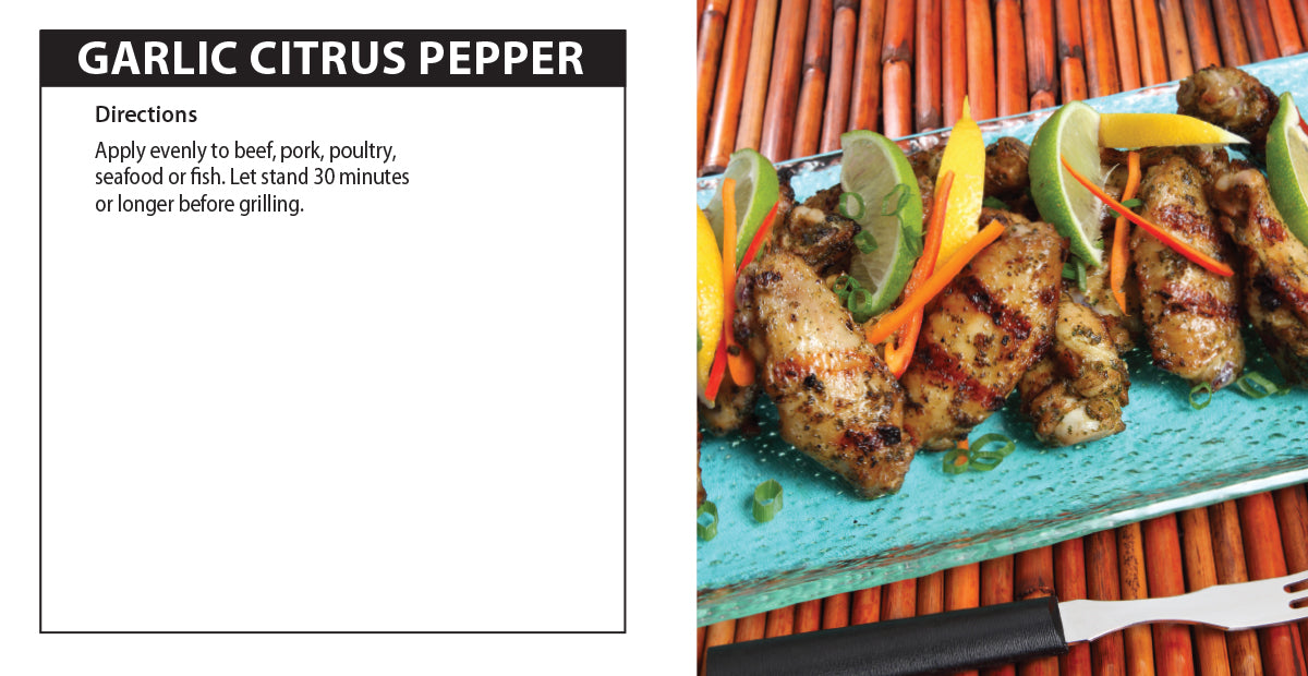 Garlic Citrus Pepper Seasoning directions.