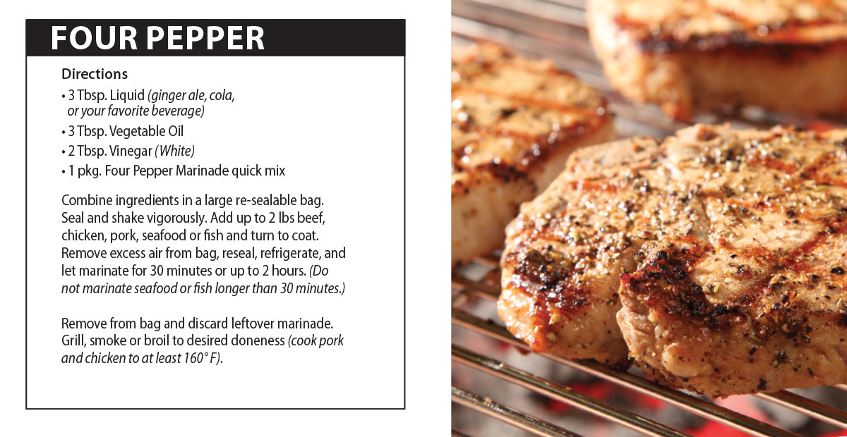 Four Pepper Marinade directions.