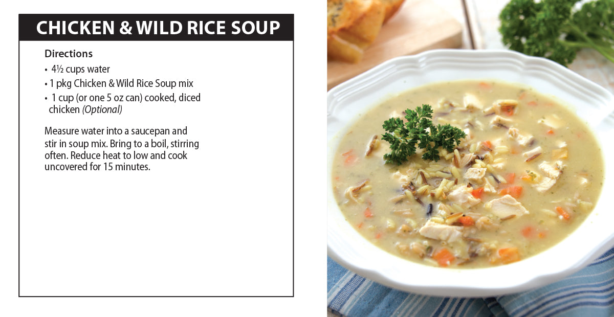Chicken and Wild Rice Soup directions.
