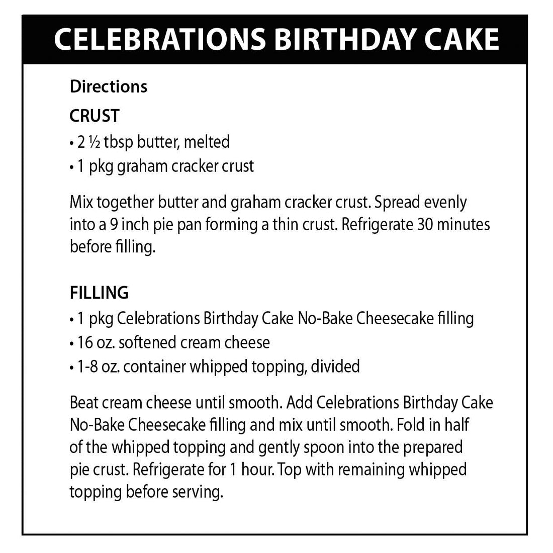 Celebrations Birthday Cake Cheesecake