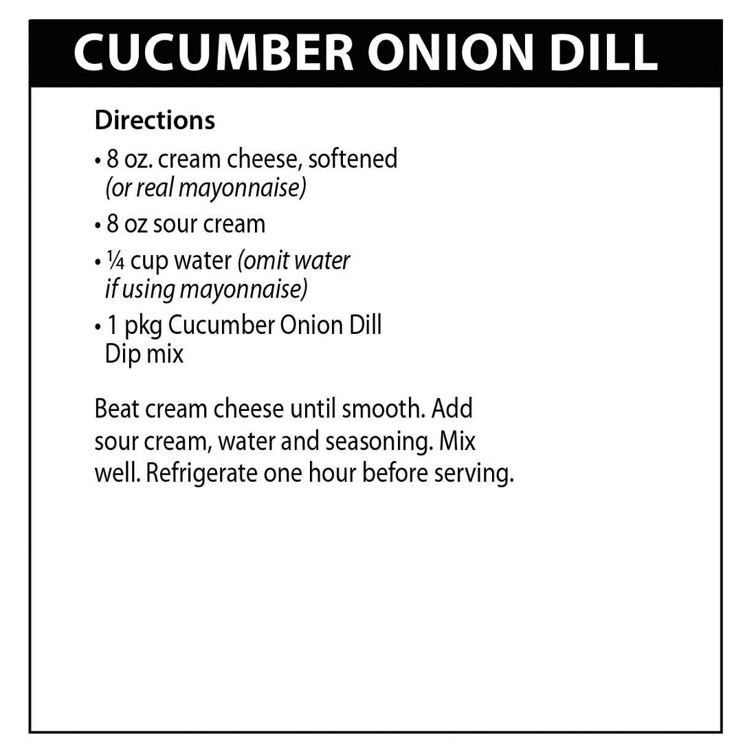 Cucumber Onion Dill Dip