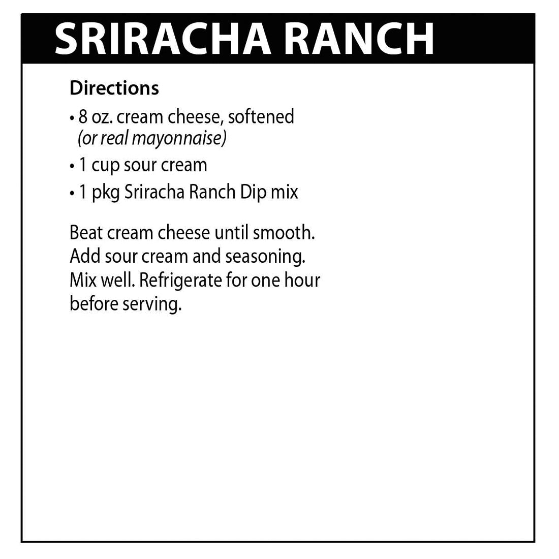 Sriracha Ranch Dip Sriracha Ranch Dip