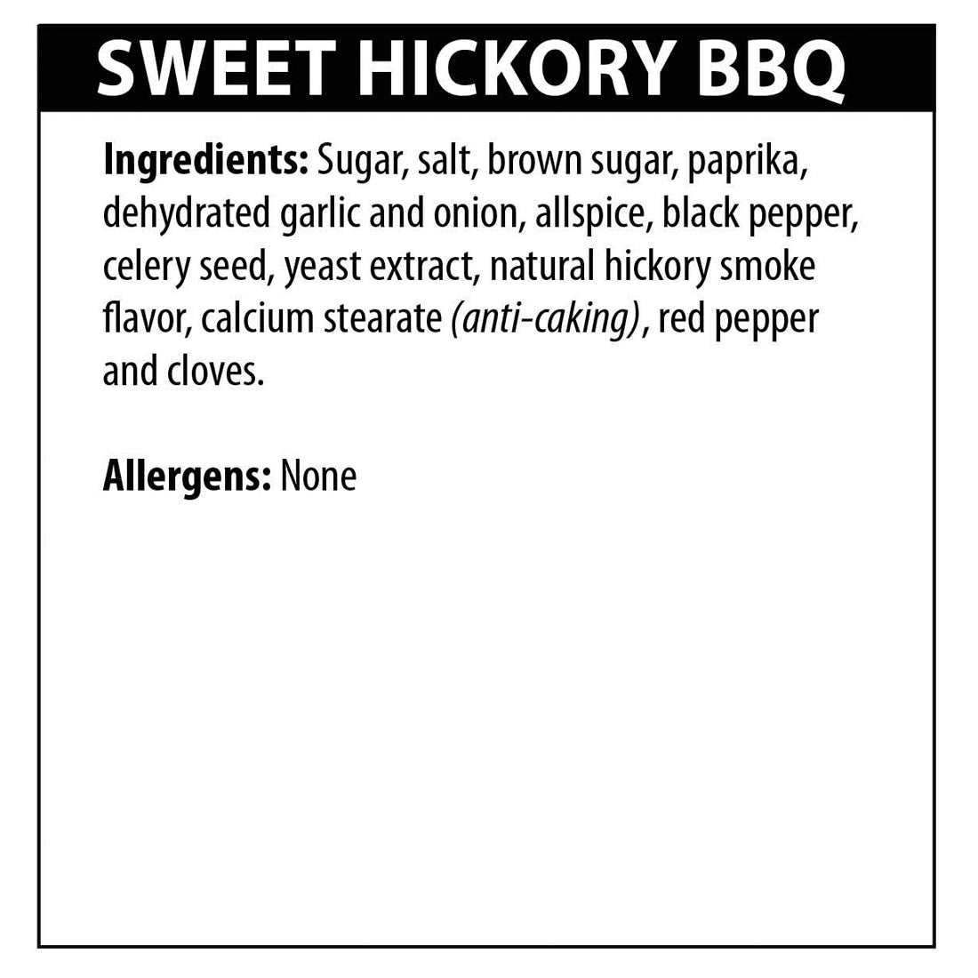 Sweet Hickory BBQ Seasoning