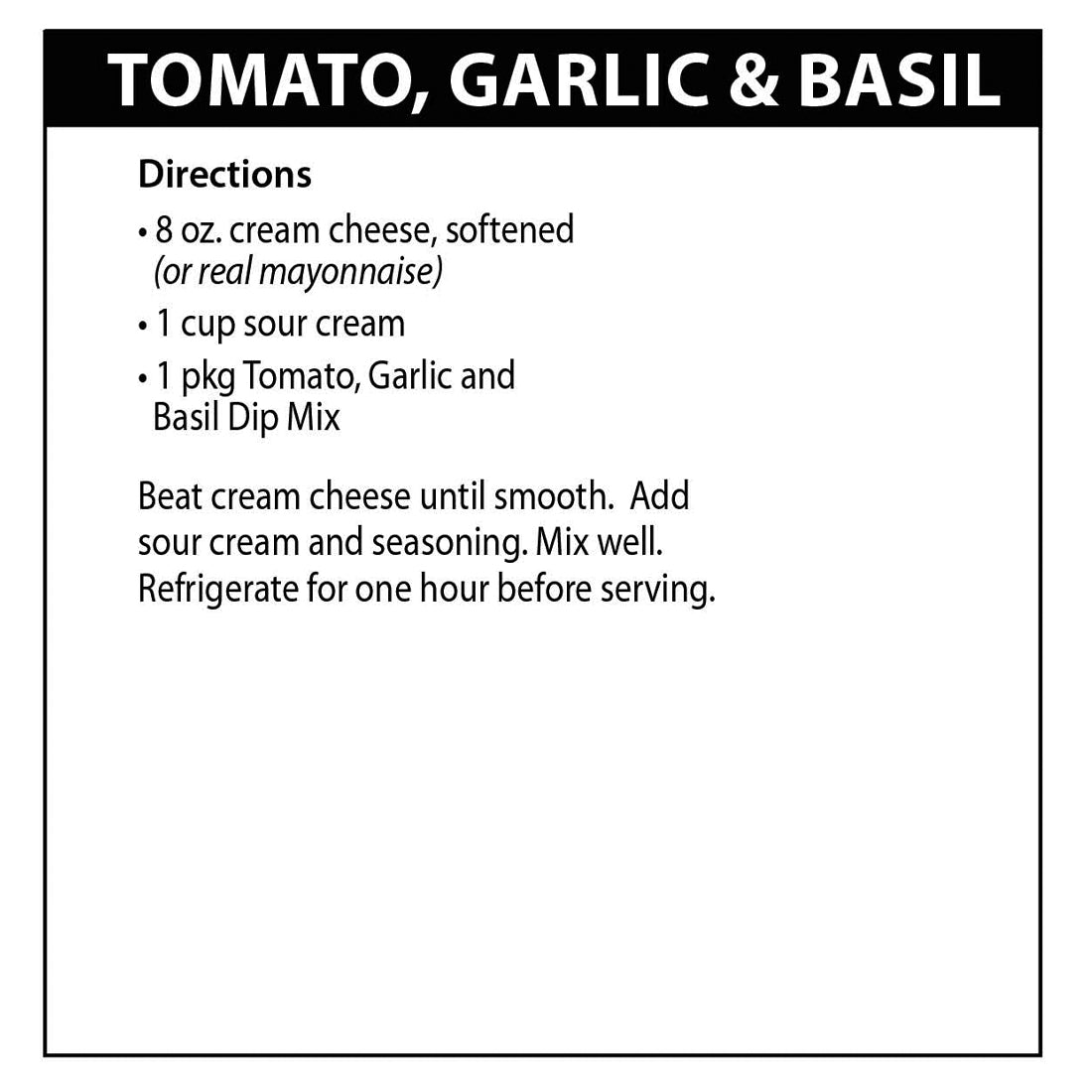 Tomato, Garlic &amp; Basil Dip