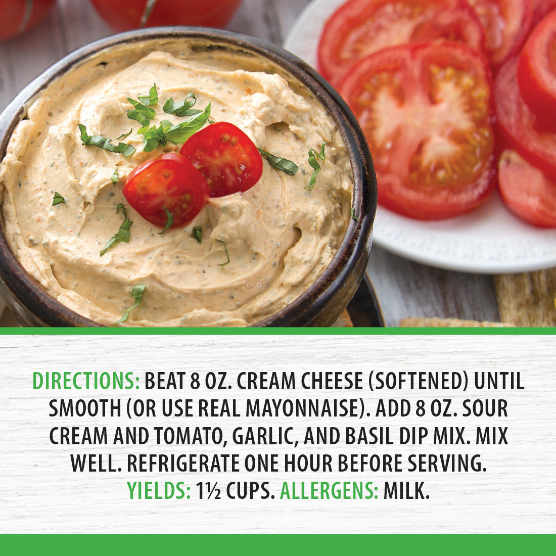 Tomato, Garlic & Basil Dip